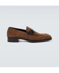 Tom Ford - Elkan Suede And Leather Loafers - Lyst