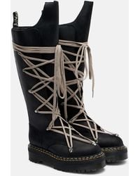 Rick Owens - X Dr. Martens 1B60 Quad Sole Pentalace Knee-High Boots - Lyst