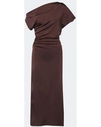 TOVE - Sora Gathered Satin Midi Dress - Lyst