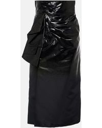 Maison Margiela - High-Rise Draped Midi Skirt - Lyst