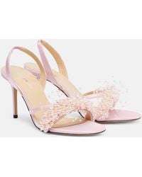 Mach & Mach - Floating Pearl 85 Satin Sandals - Lyst