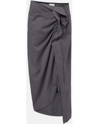 Dries Van Noten - Ruffled Cotton Midi Skirt - Lyst