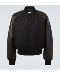 Givenchy - Leather-Trimmed Wool Bomber Jacket - Lyst