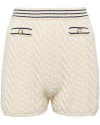 Alessandra Rich Embellished Cotton-blend Knit Shorts - Multicolour