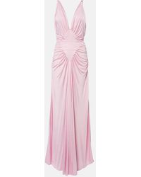 Versace - Vestido De Fiesta De Jersey Drapeado - Lyst