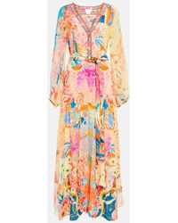 Camilla - Floral Embellished Silk Maxi Dress - Lyst