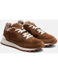 Brunello Cucinelli - Sneakers Runner Monili Aus Veloursleder - Lyst