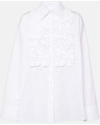 Valentino - Embroidered Cotton Poplin Shirt - Lyst