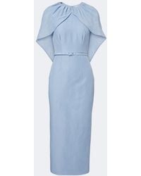 Roland Mouret - Belted Caped Midi Dress - Lyst