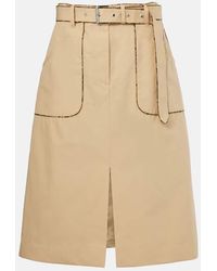 Dries Van Noten - Belted Cotton Poplin Midi Skirt - Lyst