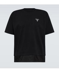 Prada - T-shirt in cotone con logo - Lyst