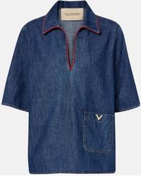 Valentino - Vgold Denim Top - Lyst