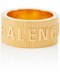 Balenciaga - Logo Sterling Silver Ring - Lyst