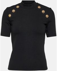 Balmain - Camiseta negra de cuello redondo - Lyst