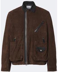 Sacai - Leather-Trimmed Suede Blouson Jacket - Lyst