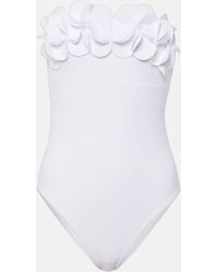 Karla Colletto - Tess Floral-applique Strapless Swimsuit - Lyst