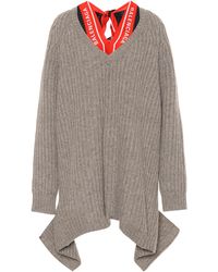 Balenciaga V-neck Scarf Sweater - Natural