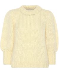 Ganni The Julliard Mohair-blend Sweater - Yellow