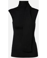 TOTEME - Scarf-Detail Wool-Blend Top - Lyst