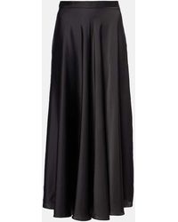 Balenciaga - Asymmetric Satin Midi Skirt - Lyst
