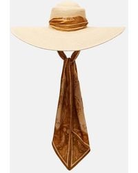 Zimmermann - Silk-Trimmed Raffia Sun Hat - Lyst
