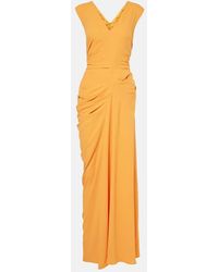 Dries Van Noten - Abito Lungo Con Ruches - Lyst