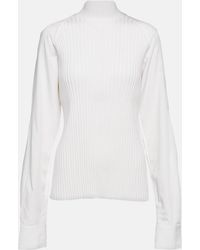 TOTEME - Ribbed-Knit Turtleneck Wool-Blend Top - Lyst