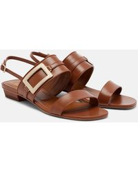 Roger Vivier - Belle Vivier Leather Slingback Sandals - Lyst