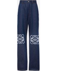 Loewe - Anagram Mid-rise Wide-leg Jeans - Lyst