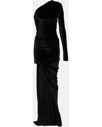 Balenciaga - Asymmetric One-shoulder Velvet Gown - Lyst