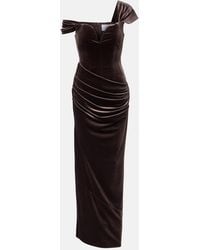 Alex Perry - Draped Velvet Gown - Lyst