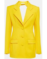 Area - Embellished Wool Blazer Minidress - Lyst