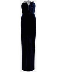 Roland Mouret - Lace-Trimmed Velvet Corset Gown - Lyst