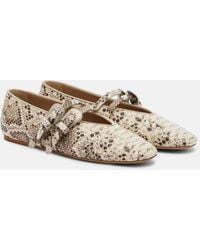 Le Monde Beryl - Classic Claudia Snake-Print Mary Jane Flats - Lyst