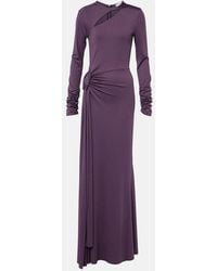 Victoria Beckham - Cutout Draped Jersey Maxi Dress - Lyst