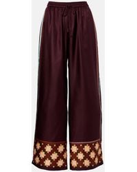 ALÉMAIS - Wilson Silk Twill Wide-Leg Pants - Lyst