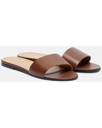 The Row - Signum Leather Slides - Lyst