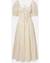 Ulla Johnson - Palma Gathered Cotton Maxi Dress - Lyst