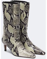 Jude - Cave Snake-Effect Leather Ankle Boots - Lyst