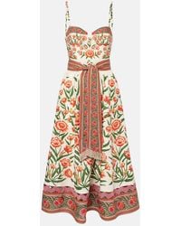 FARM Rio - Printed Cotton Midi Dress - Lyst