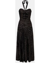 Zimmermann - Daylight Halterneck Lamè Midi Dress - Lyst