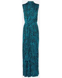Diane von Furstenberg - Geri Zebra-Print Jersey Maxi Dress - Lyst