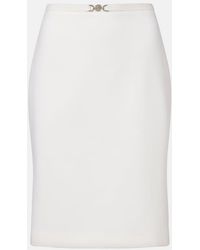 Versace - Virgin Wool Midi Skirt - Lyst