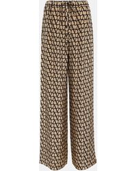 Valentino - Toile Iconographe Silk Wide-leg Pants - Lyst