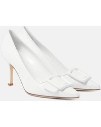 Manolo Blahnik - Maysale 70 Suede Pumps - Lyst