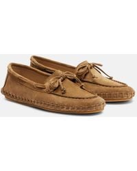 Le Monde Beryl - Driver Embroidered Suede Loafers - Lyst