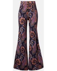 Etro - Paisley Cotton-Blend Flared Pants - Lyst