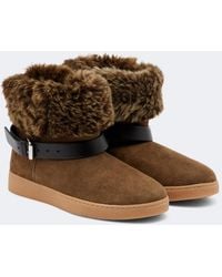 Isabel Marant - Nolyz Shearling-Trimmed Suede Ankle Boots - Lyst