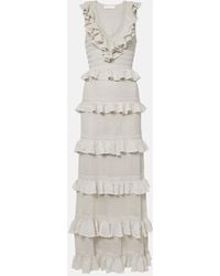 Zimmermann - Vestido Largo Crush Frilled Con Volantes - Lyst