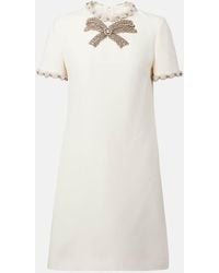 Valentino - Verziertes Minikleid Aus Wolle Und Seide - Lyst